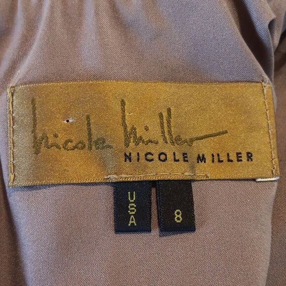 Nicole Miller Dark Bronze Bodycon Dress. Ruched. - Picture 7 of 10